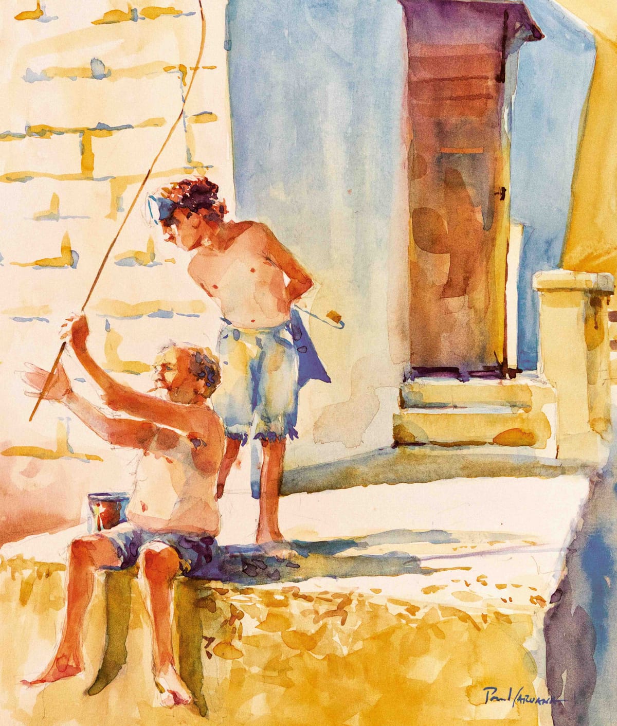 Watercolor painting 'Saints and Inlaws' thumbnail